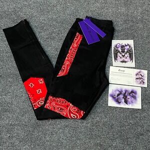 Guapi Blood Diamond Limited Edition Mens 30 Bandana Patchwork Black‎ Denim Pants